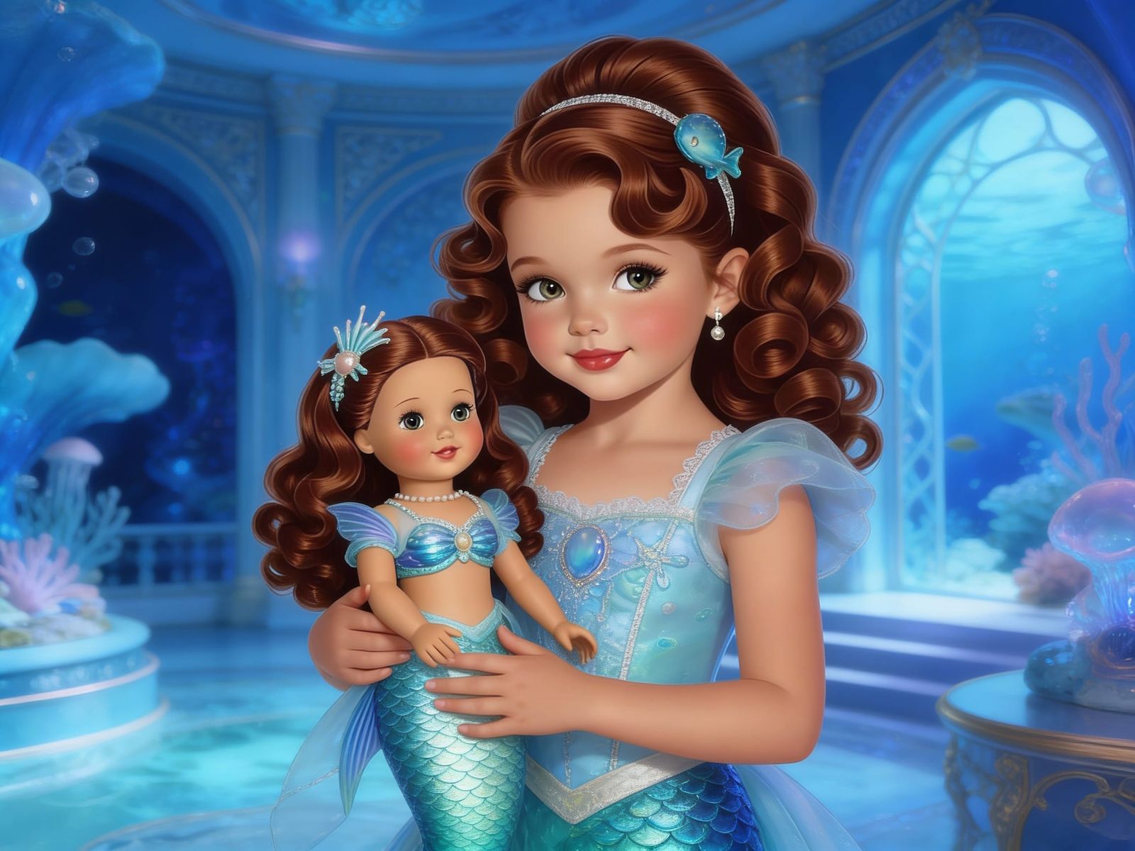 Ocean Themed Interior with Surreal Blue Details