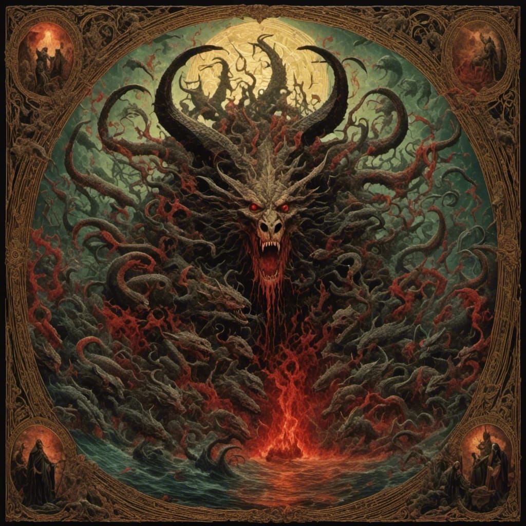 Surreal Horror Graffiti Art with Polychromatic Details