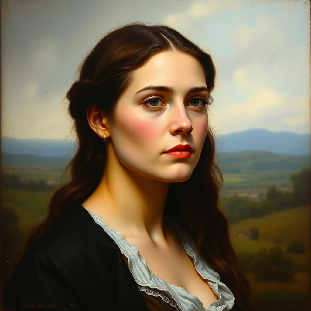 Serene Portrait in Chiaroscuro Style