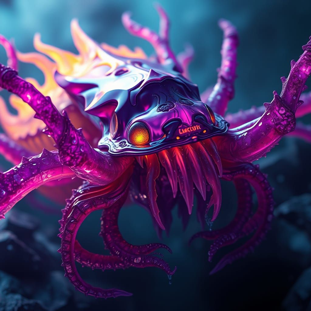Hyperdetailed Cuttlefish in Dark Fantasy Concept Art