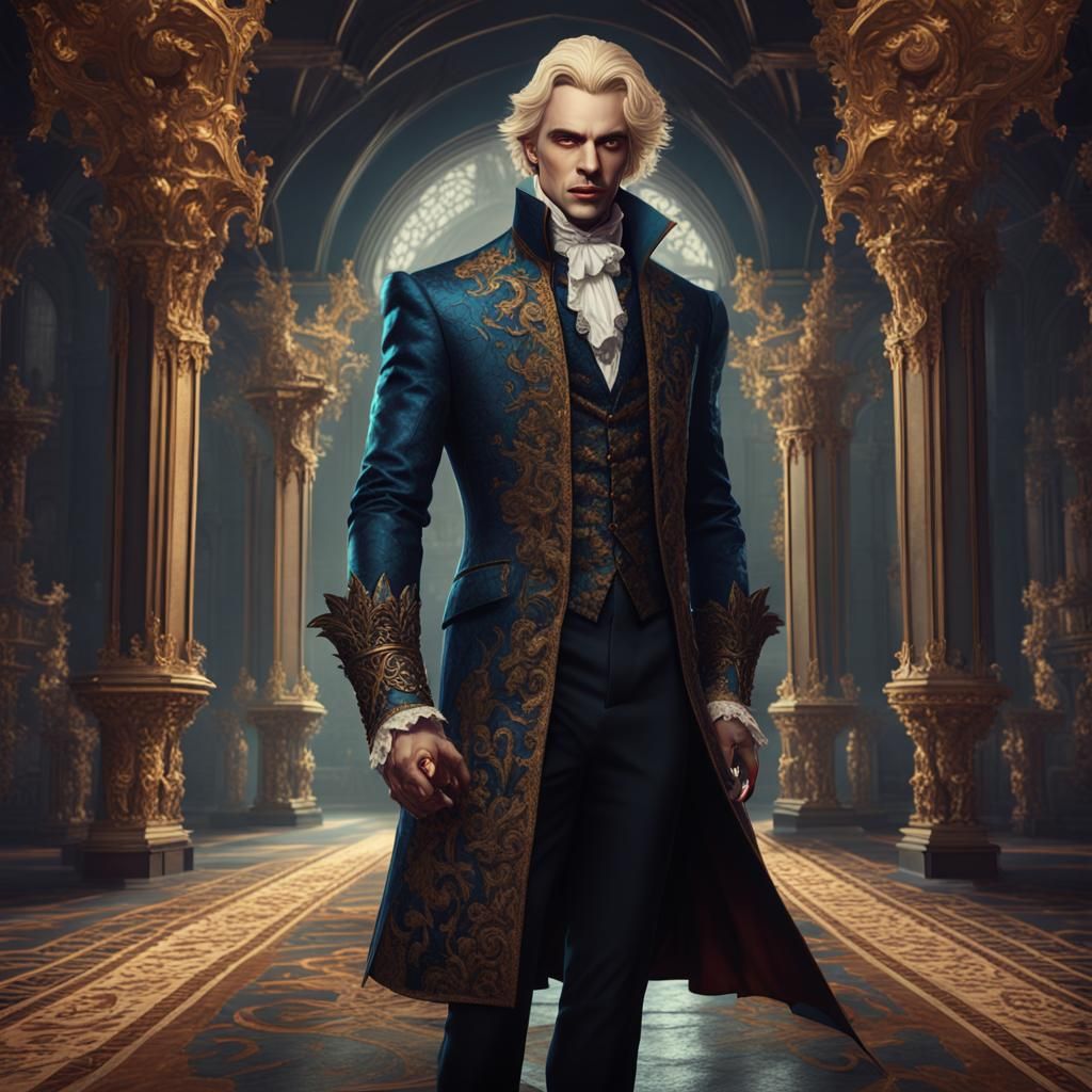Elegant Vampire Man in Baroque Style