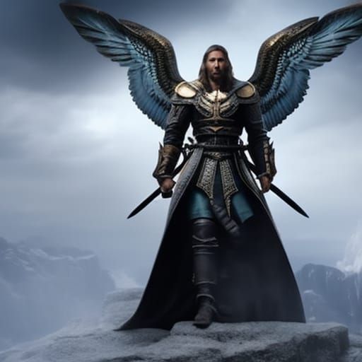 Saint Michael Kneeling in Prayer: A Digital Painting