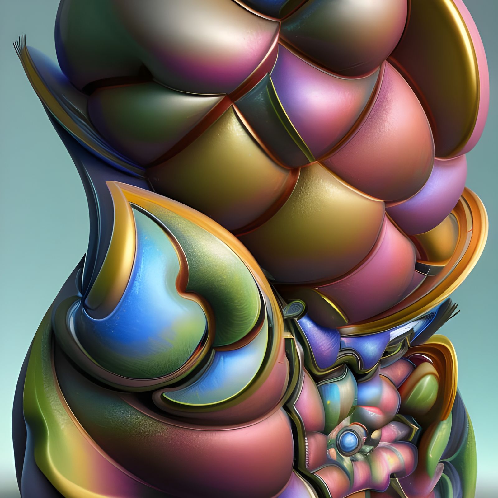 Geometric Abstract in Polychromatic 3D Render