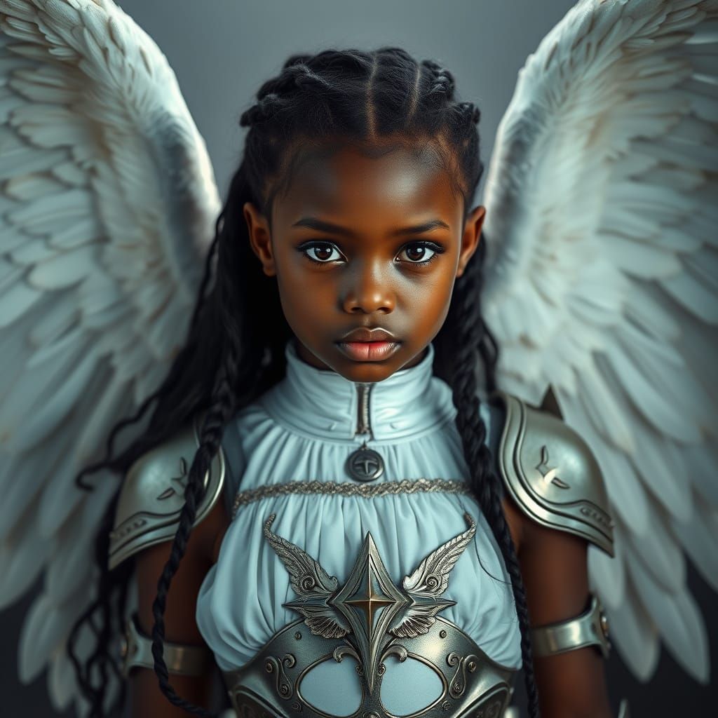 Beautiful African Girl as Angel of Rapture
