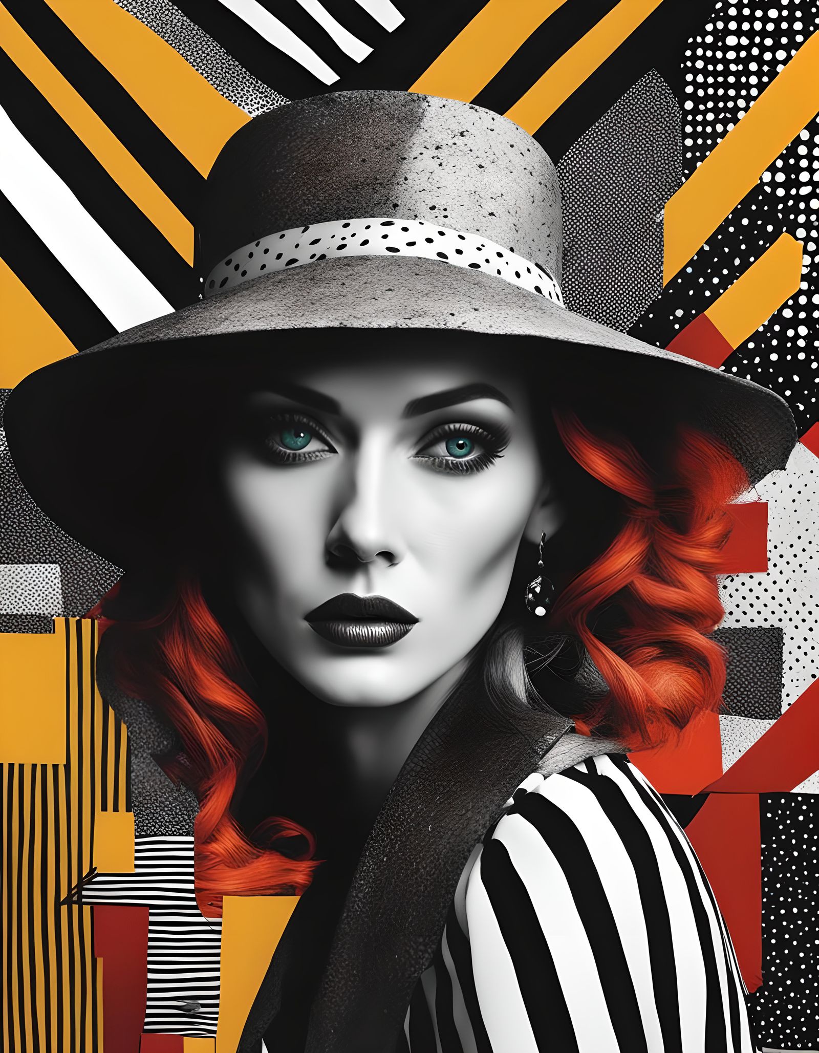 Stylish Woman Portrait in Contrasting Colors