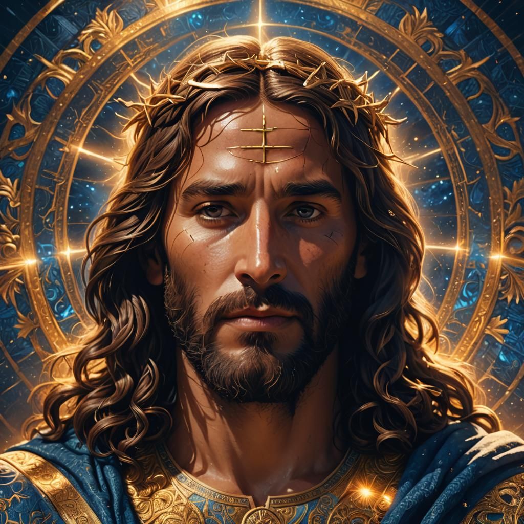 Heavenly Portrait of Jesus in Digital Art