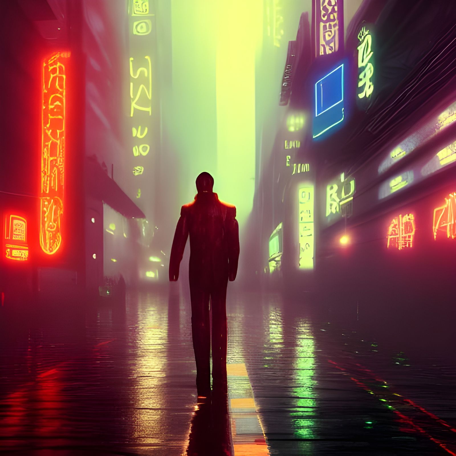 Neon Cityscape at Night in Cyberpunk Style
