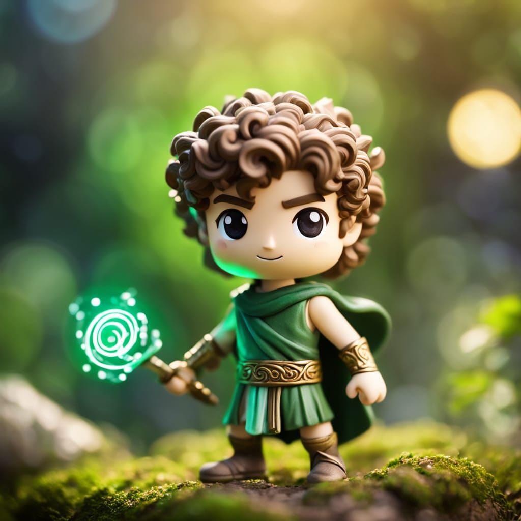 Chibi Messenger God of Olympus in Whimsical Light