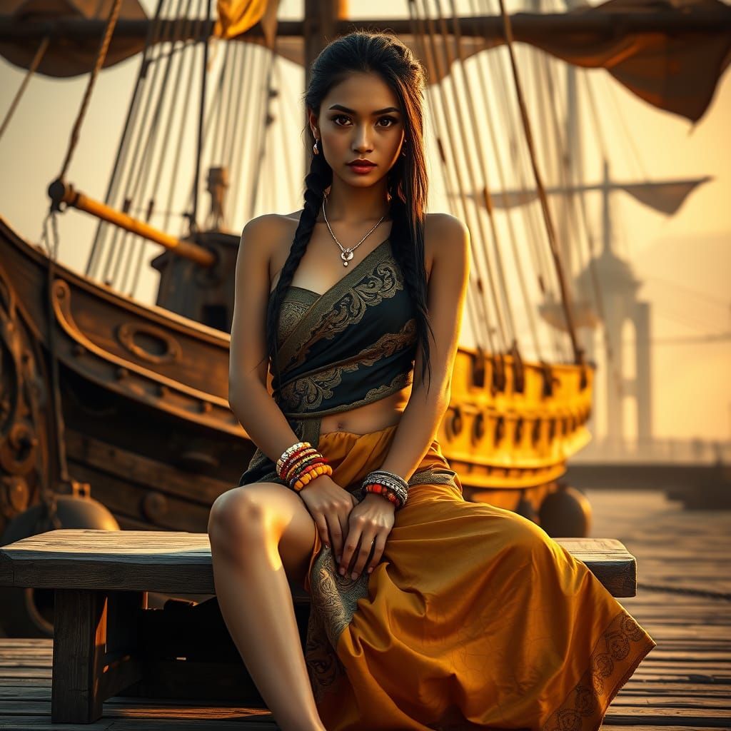 Exotic Filipina Woman Embodies Adventure and Longing