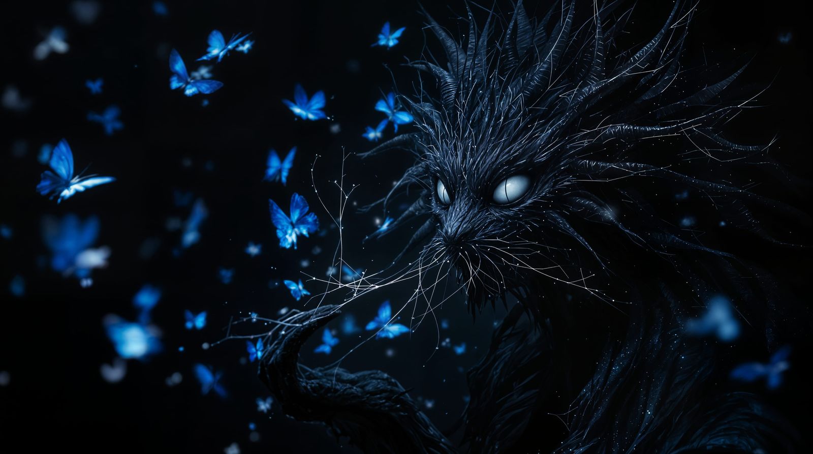 Dark Cosmic Creature in Haunting Macabre Scene