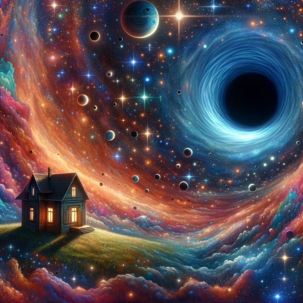 House on Edge of Space Near Black Hole