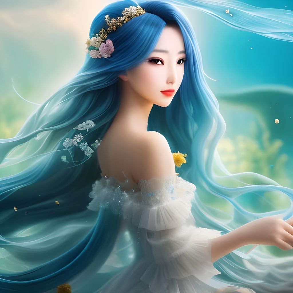 Anime Princess of the Ocean: Hyperdetailed 8k Art