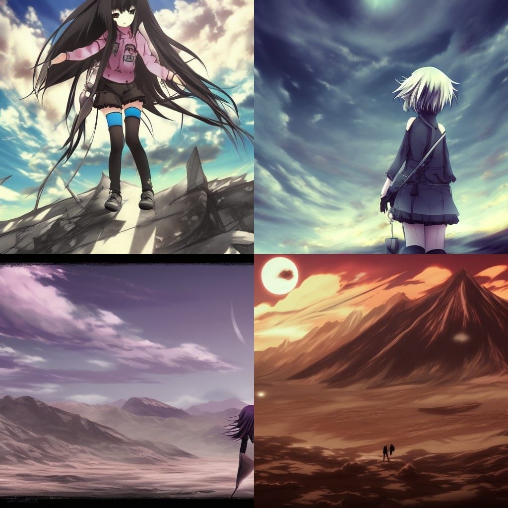 Anime-Style Desolate Wasteland Landscape