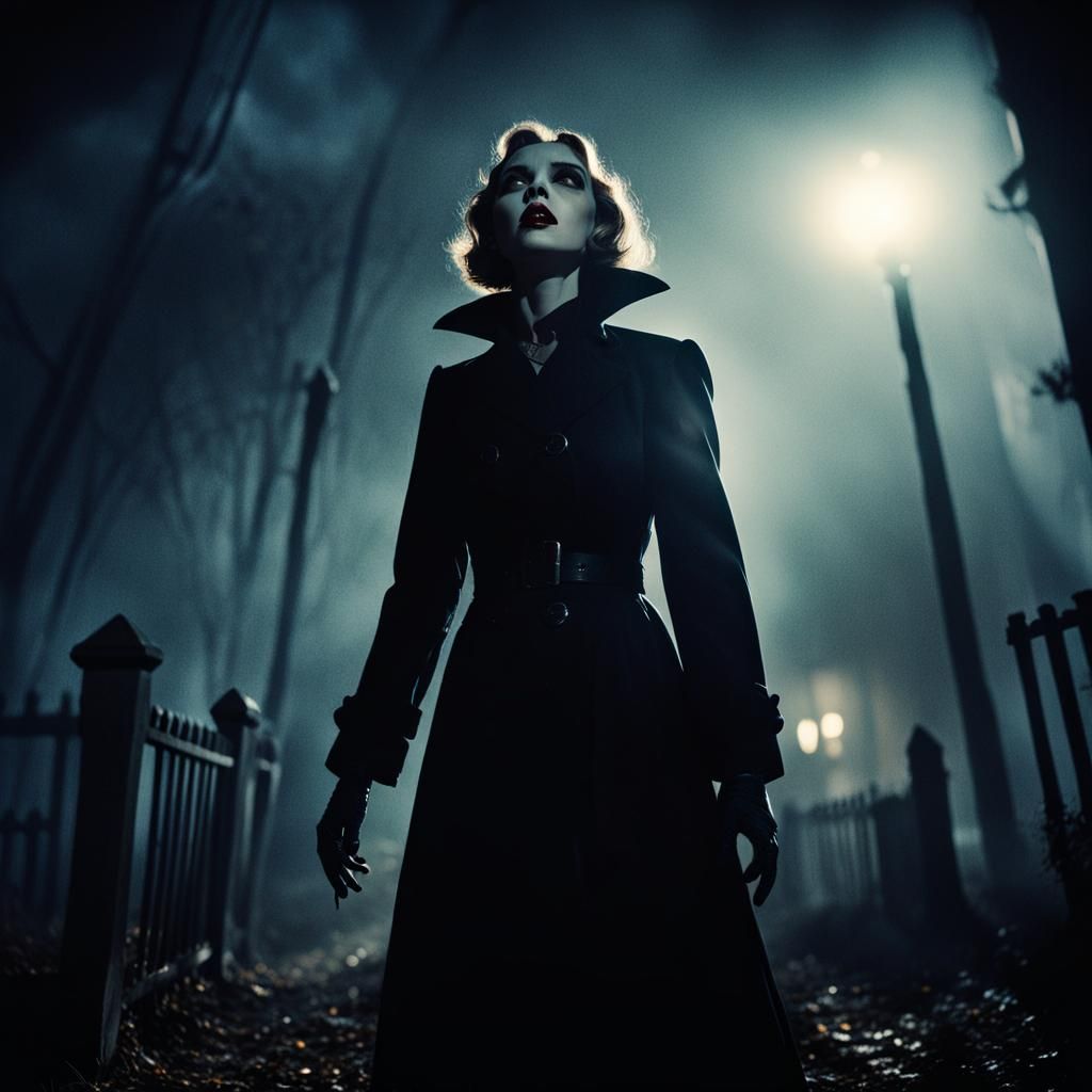 Moody Vampire Hunt in Film Noir Style