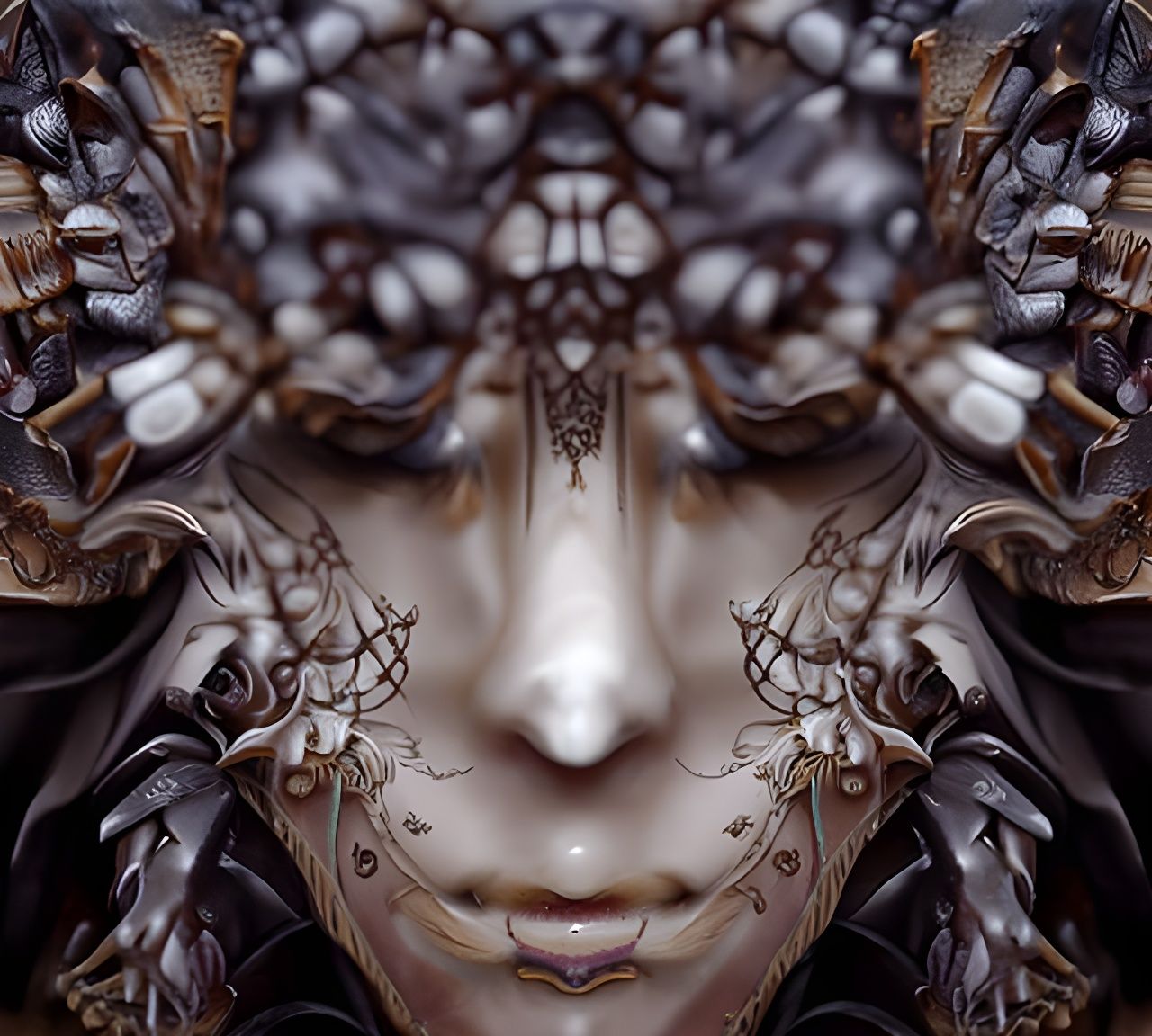 Sinister Gothic Charcoal Drawing in Hyperdetail