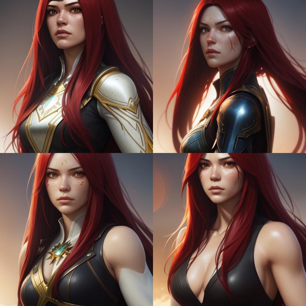 Erza Scarlet Portrait in Hyperdetailed Style