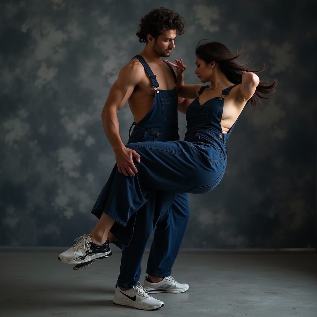 Hyper-Realistic Hip-Hop Dancer in High-Contrast Style