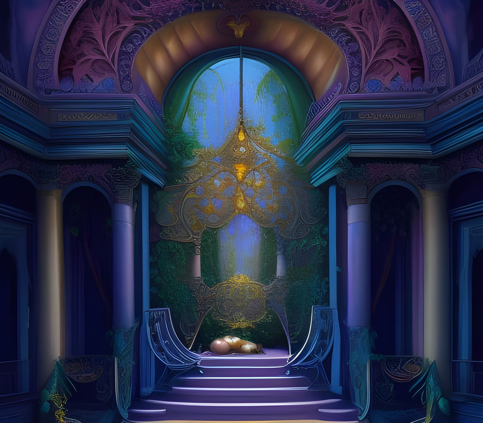 Fairy Fae Opera House Interior in Rococo Style