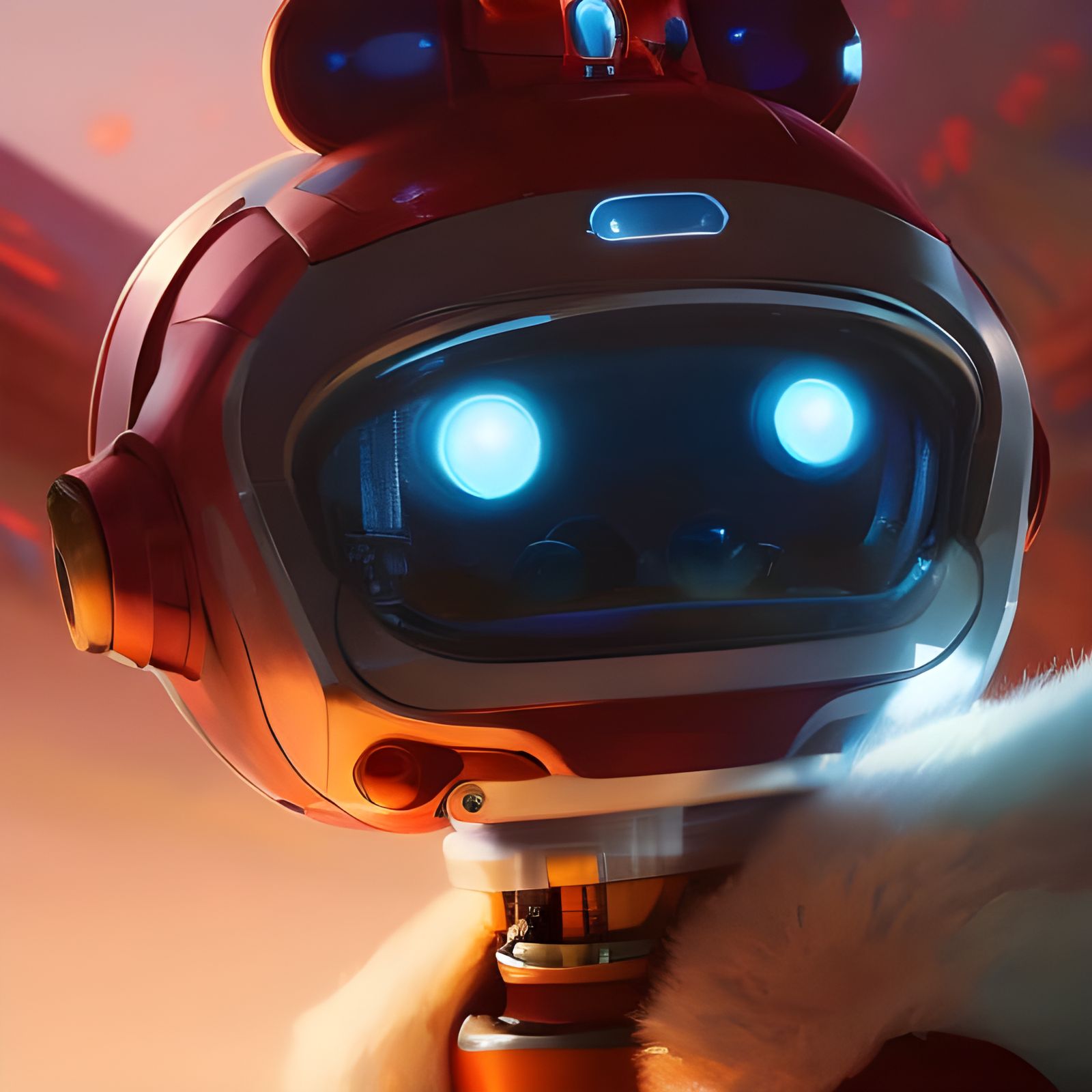 Adorable Robot Pichu with Big Eyes, Studio Ghibli Style