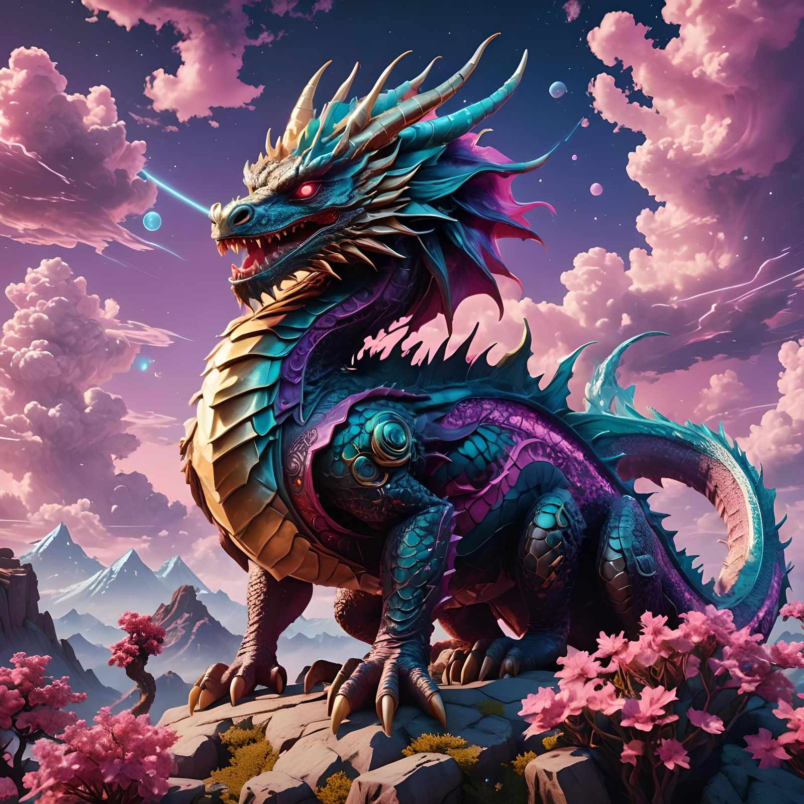 Vaporwave Dragon