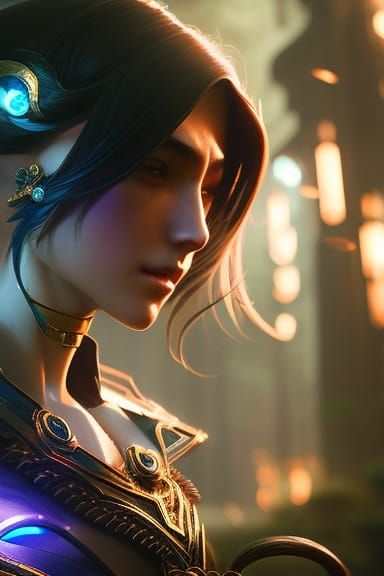 Dark Witch with Shadow Wings, Fantasy Art