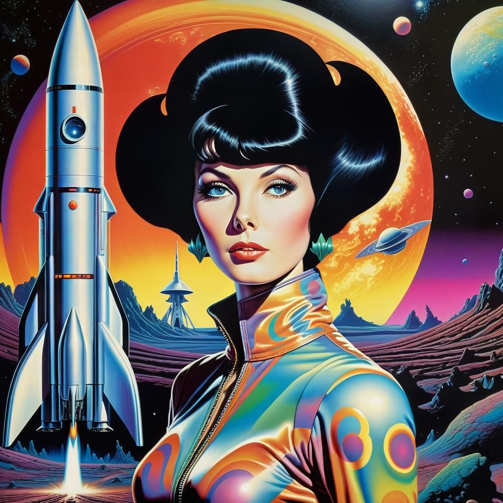 Psychedelic Sci-Fi Woman on Alien Planet
