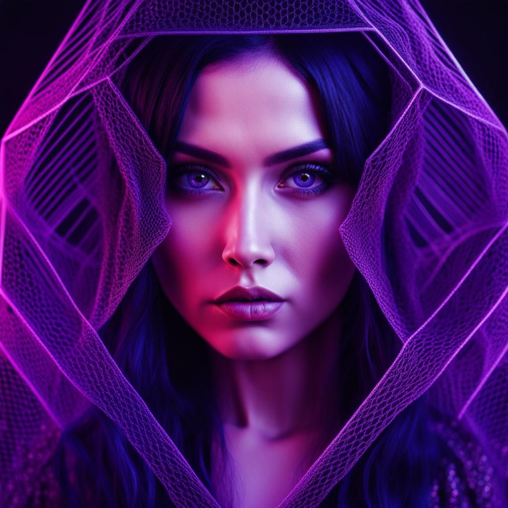 Surreal Double Exposure Portrait in Vaporwave Style