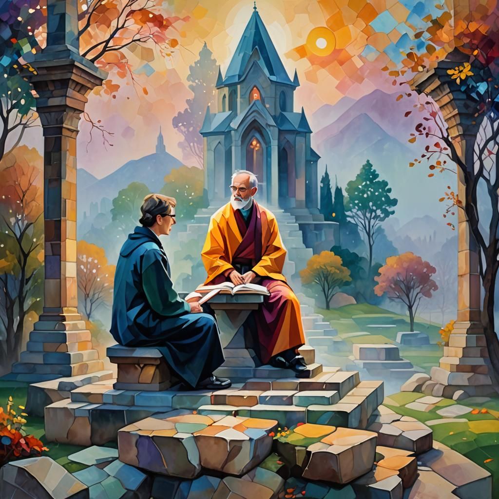 Wise Teacher in a Tranquil Sanctum