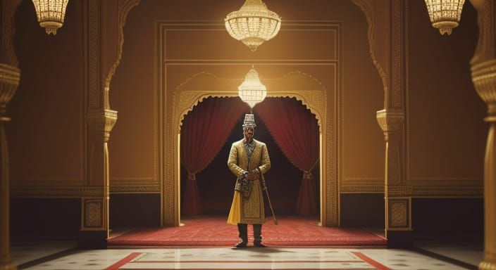 Majestic Rajasthani Thakur in Ornate Palace