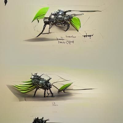 Mechanical Insect Concept Art: Detailed Rendering