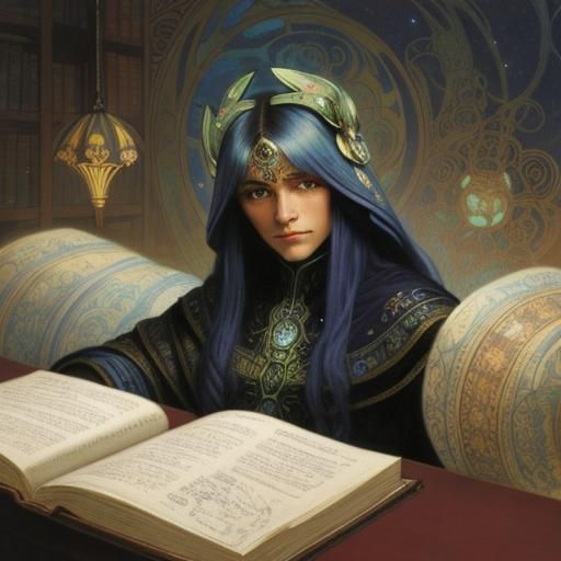 Galactic Library: Maximalist Art Nouveau Needlepoint