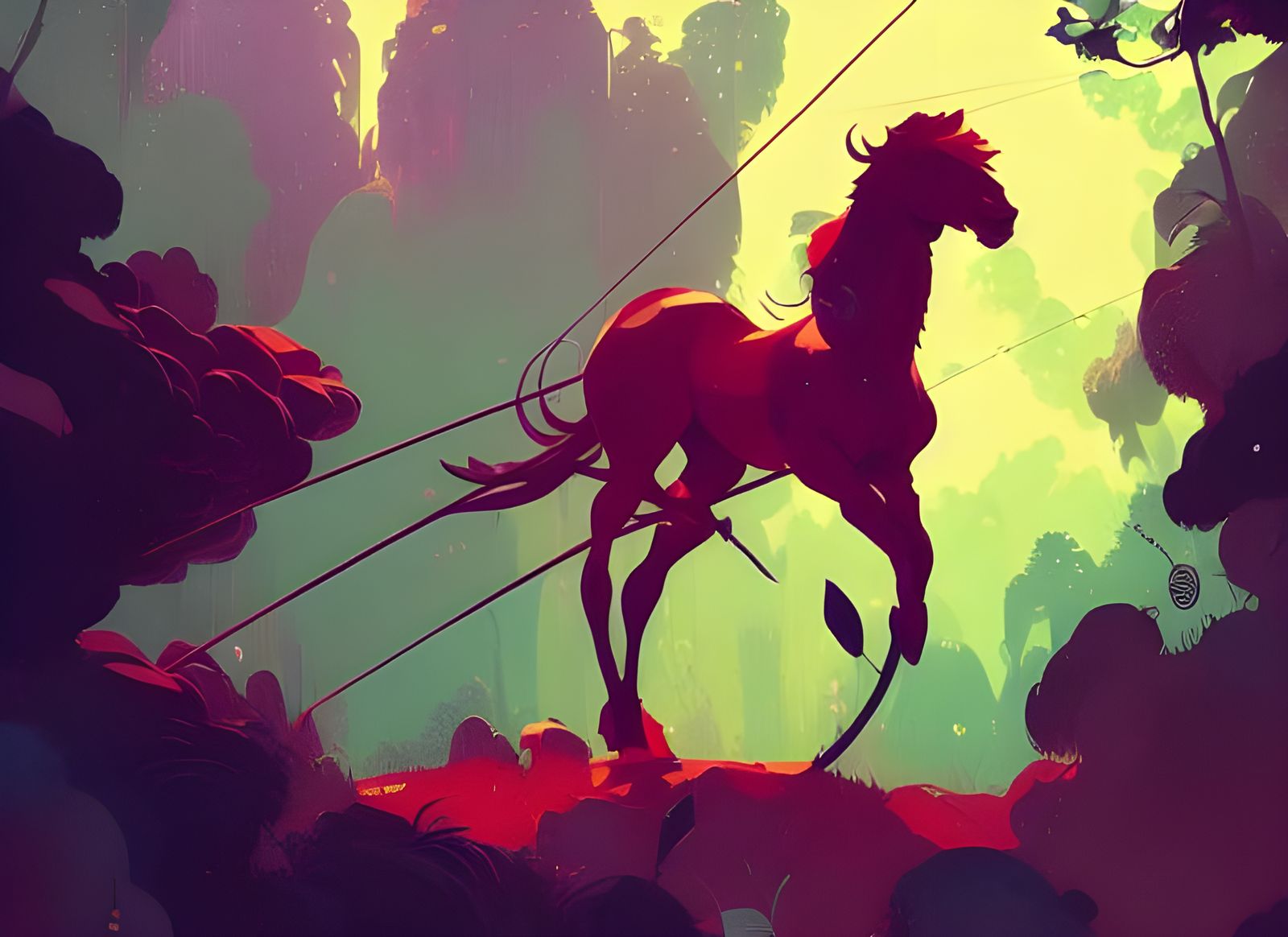 Elemental Centaur Archer in Composite Art Style