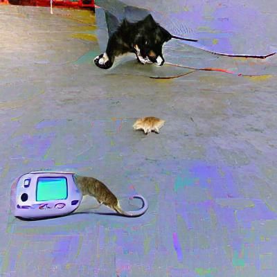 Cartoon Cat and Rat Illustration