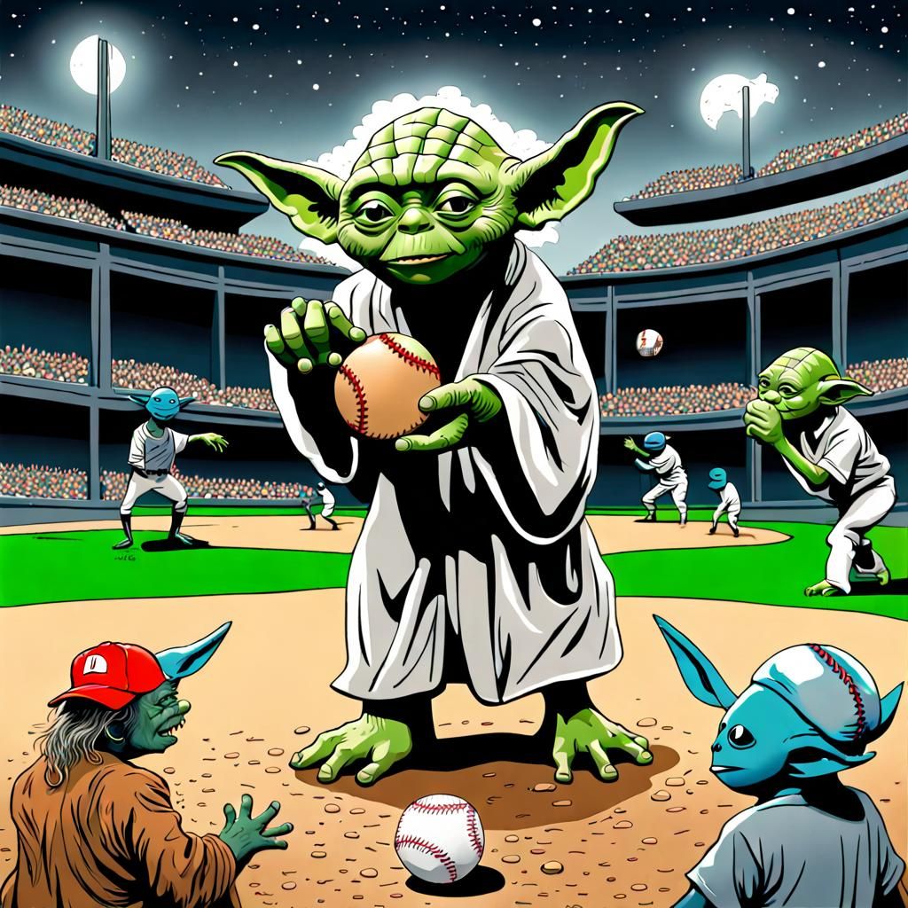 Yoda Pitches Baseball Game on Alpha Centauri