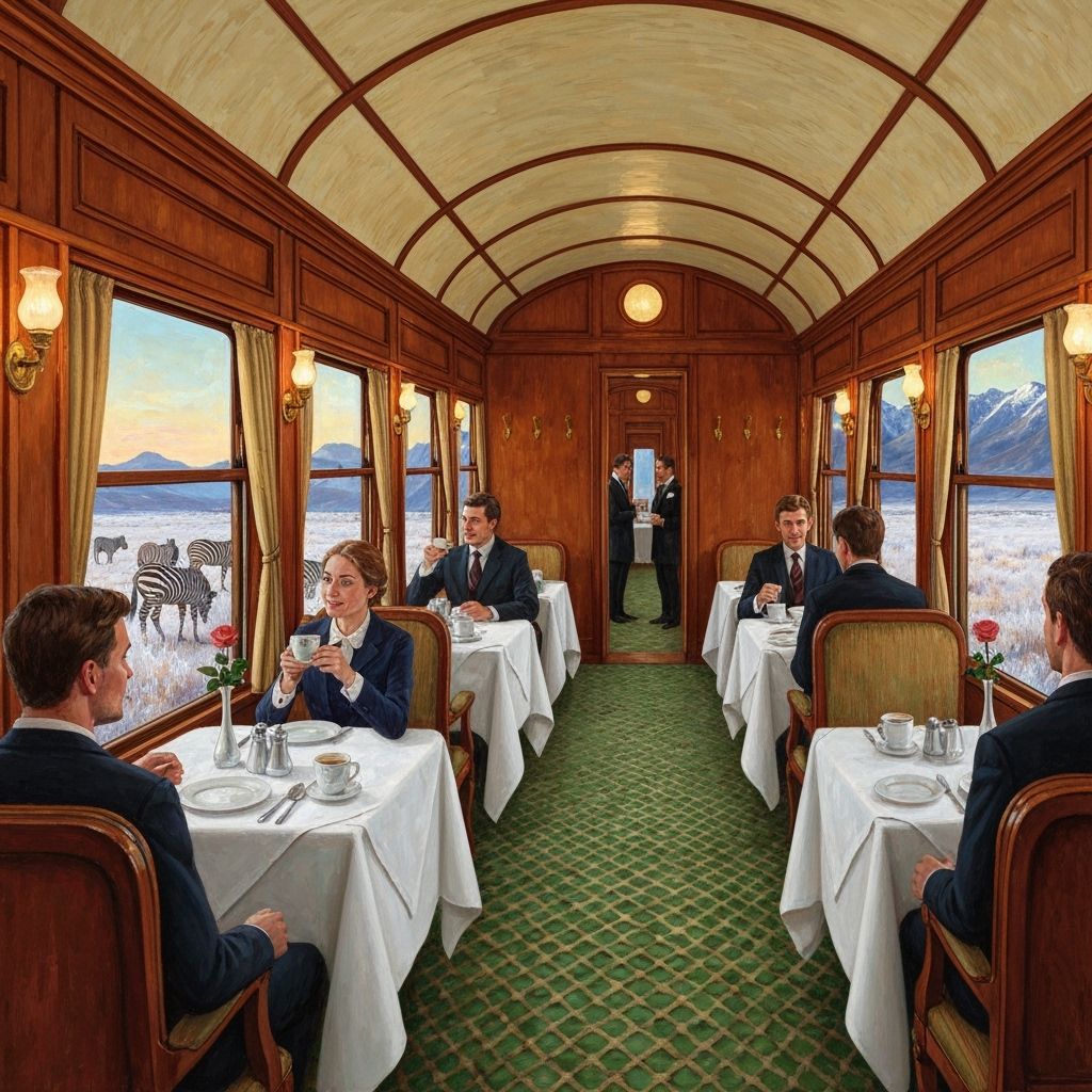 Victorian Train Breakfast Amidst Karoo Winter Landscape