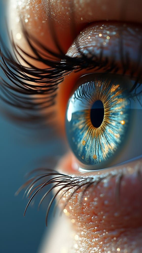 Ultra Detailed Human Eye with Liquid Silver Iris