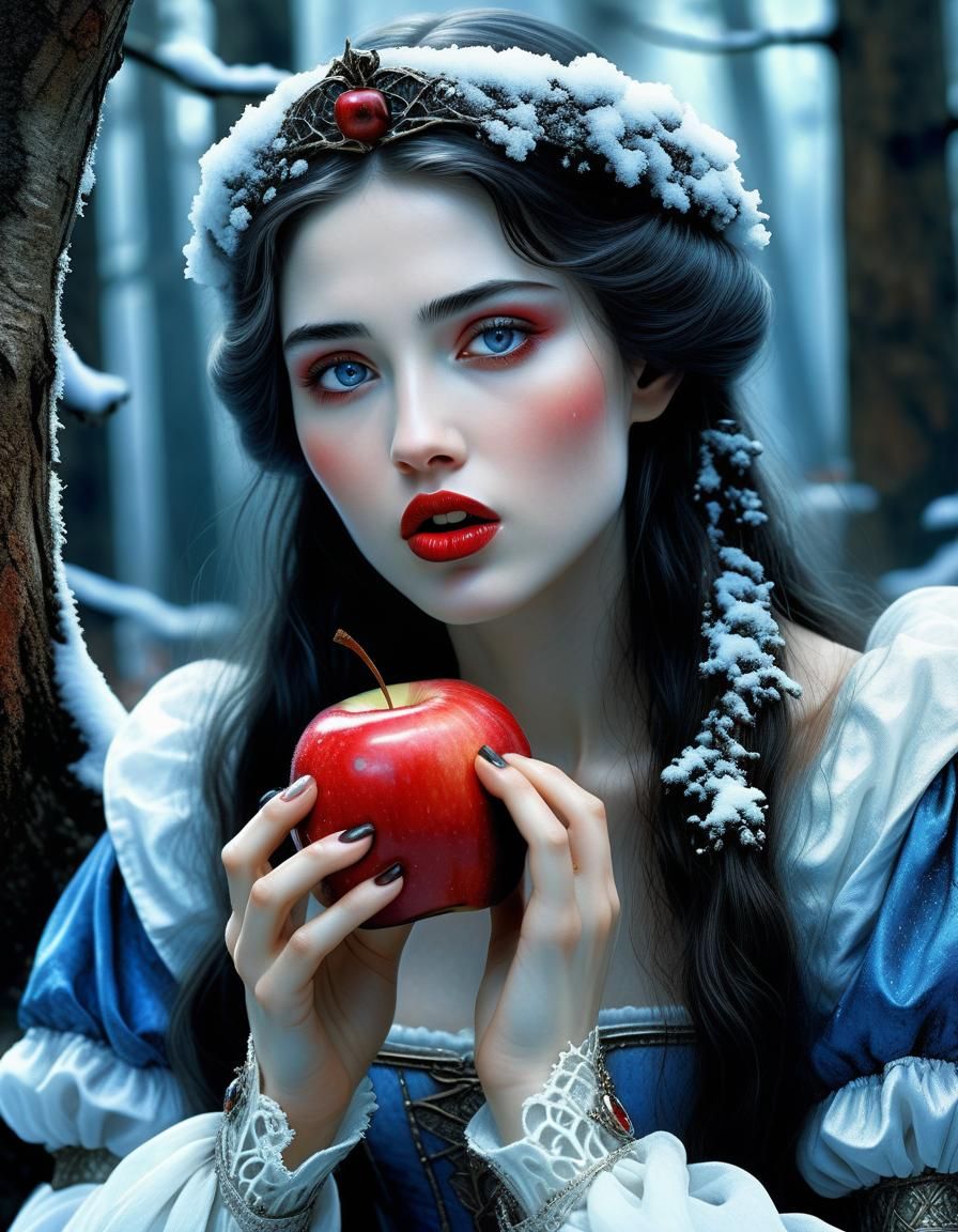 Snow White in Forest, Digital Art Style