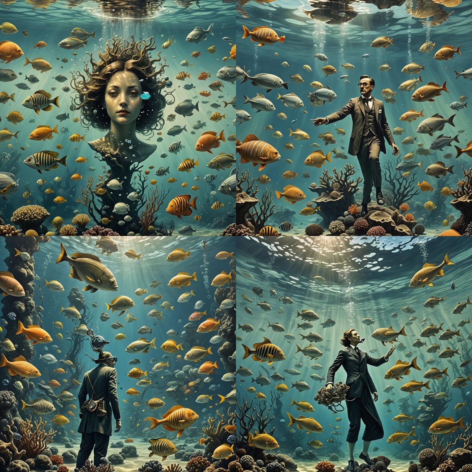 Surreal Underwater Evolution in Dreamlike Style