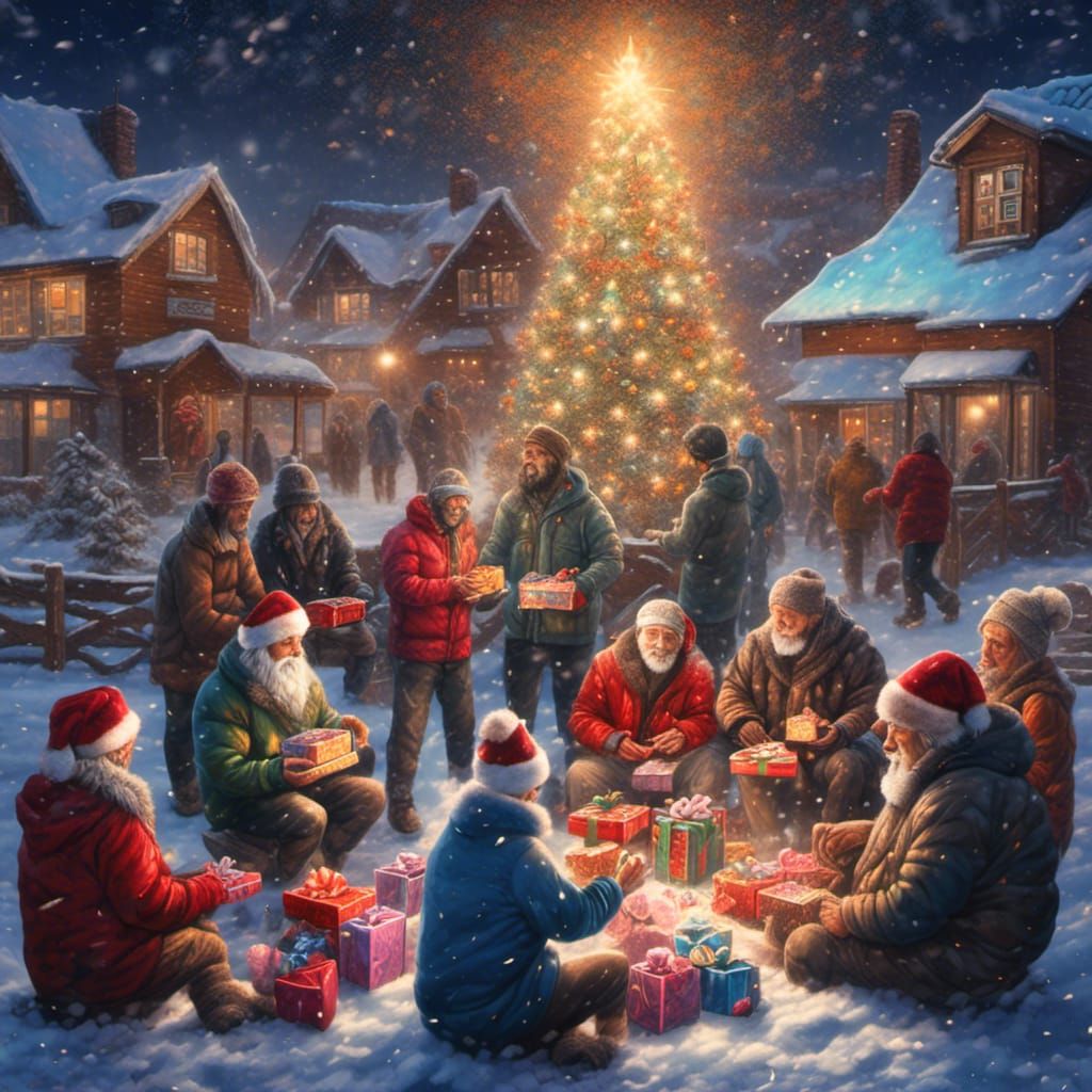 Touching Christmas Scene: Homelessness in a Winter Wonderlan...