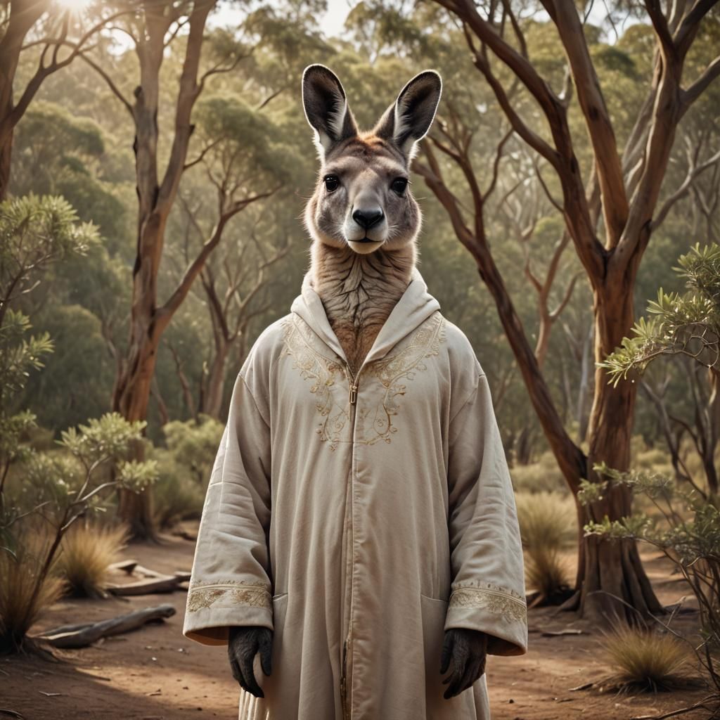 Elegant Anthropomorphic Kangaroo Portrait