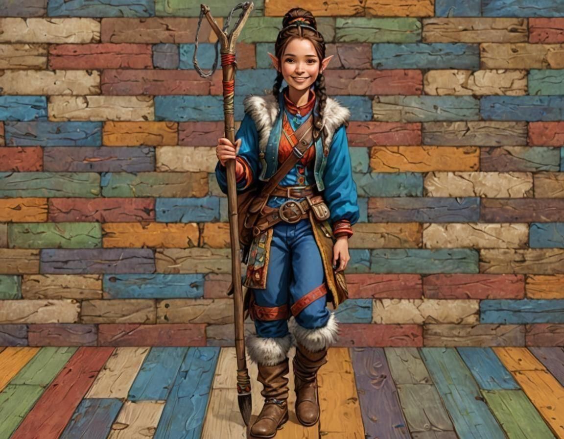 Slingshot in Dragonlance Setting: Fantasy Illustration