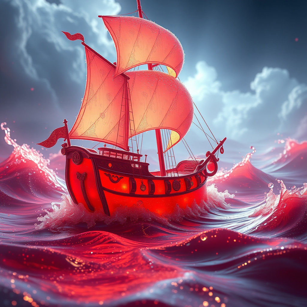 Jelly Ship Sailing on Strawberry Jam Ocean