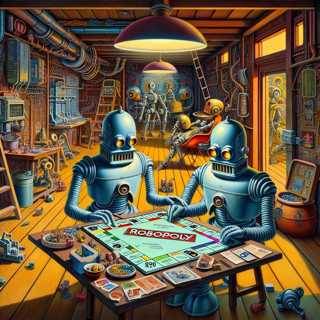 3 Pictures Set (2): "Robopoly," a brand-new board game.