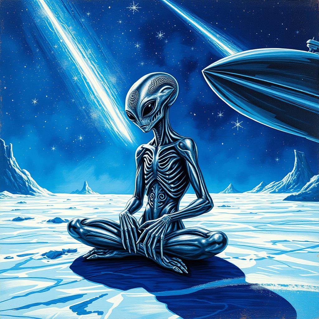 Galactic Explorer in Vibrant Graffiti Style