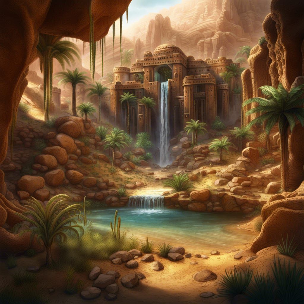Oasis Archaeological Dig Site: Matte Painting