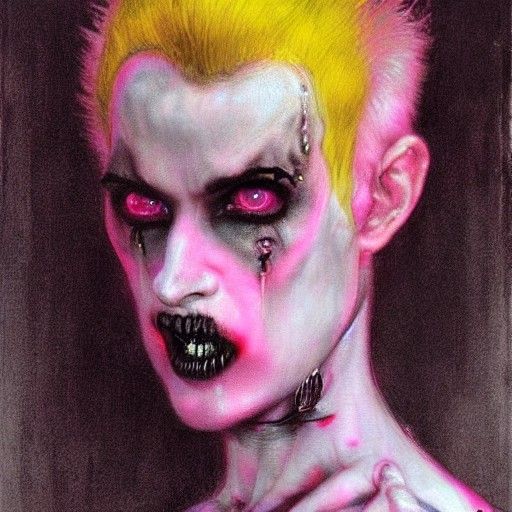 Gothic Cenobite Girl with Body Modifications