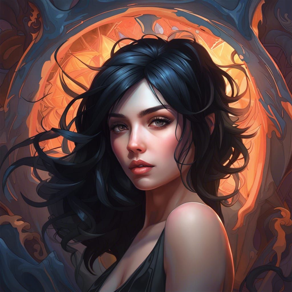 Beautiful Girl Portrait with Dynamic Lighting