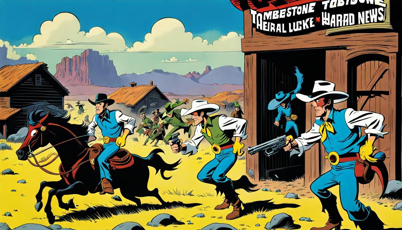 Lucky Luke Beats Aliens: Tombstone Herald Cover