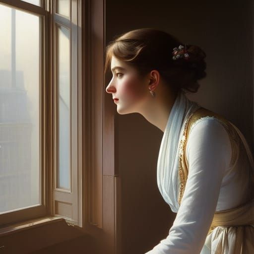 Girl at Window, Hyperdetailed Portrait in Unreal Engine
