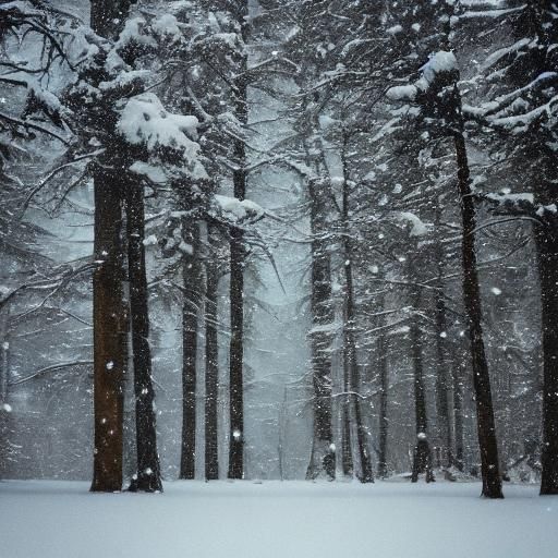 Dramatic Snowy Scene: Cinematic Film Still